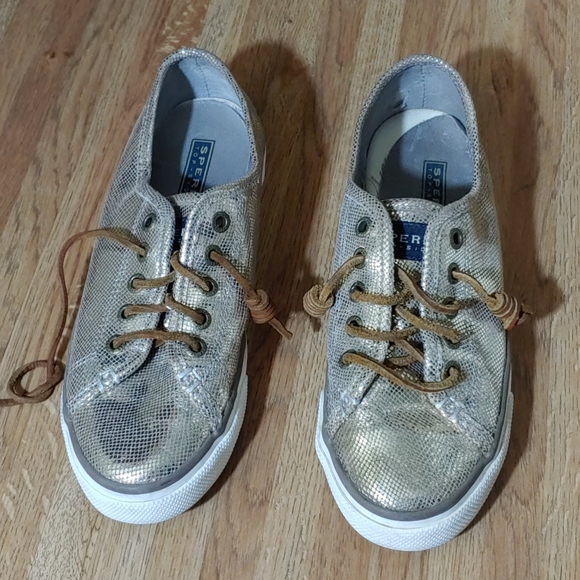 Sperry Seacoast Metallic Python Embossed Sneakers 6 - Picture 2 of 16